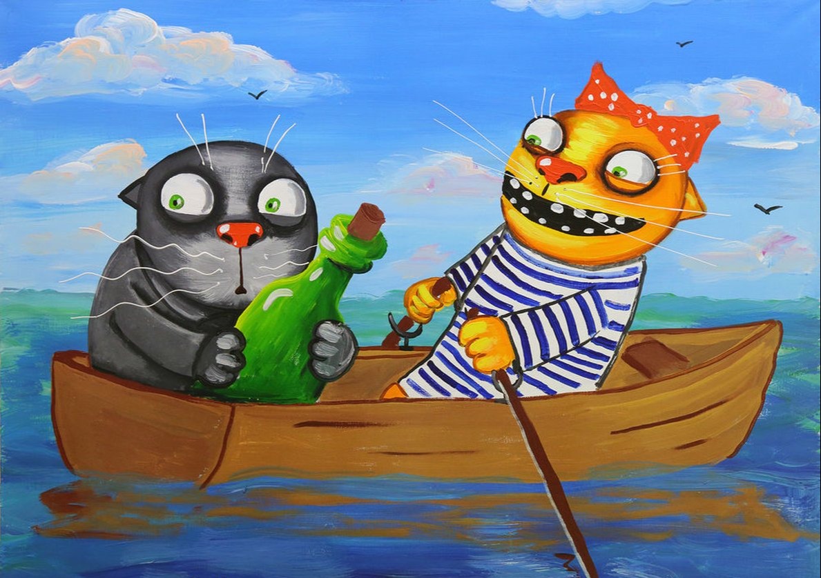 рисунок васи ложкина море